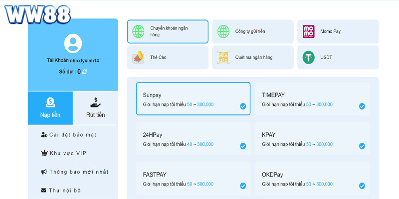 Nạp tiền Ww88 và những điều kiện cần tuân thủ